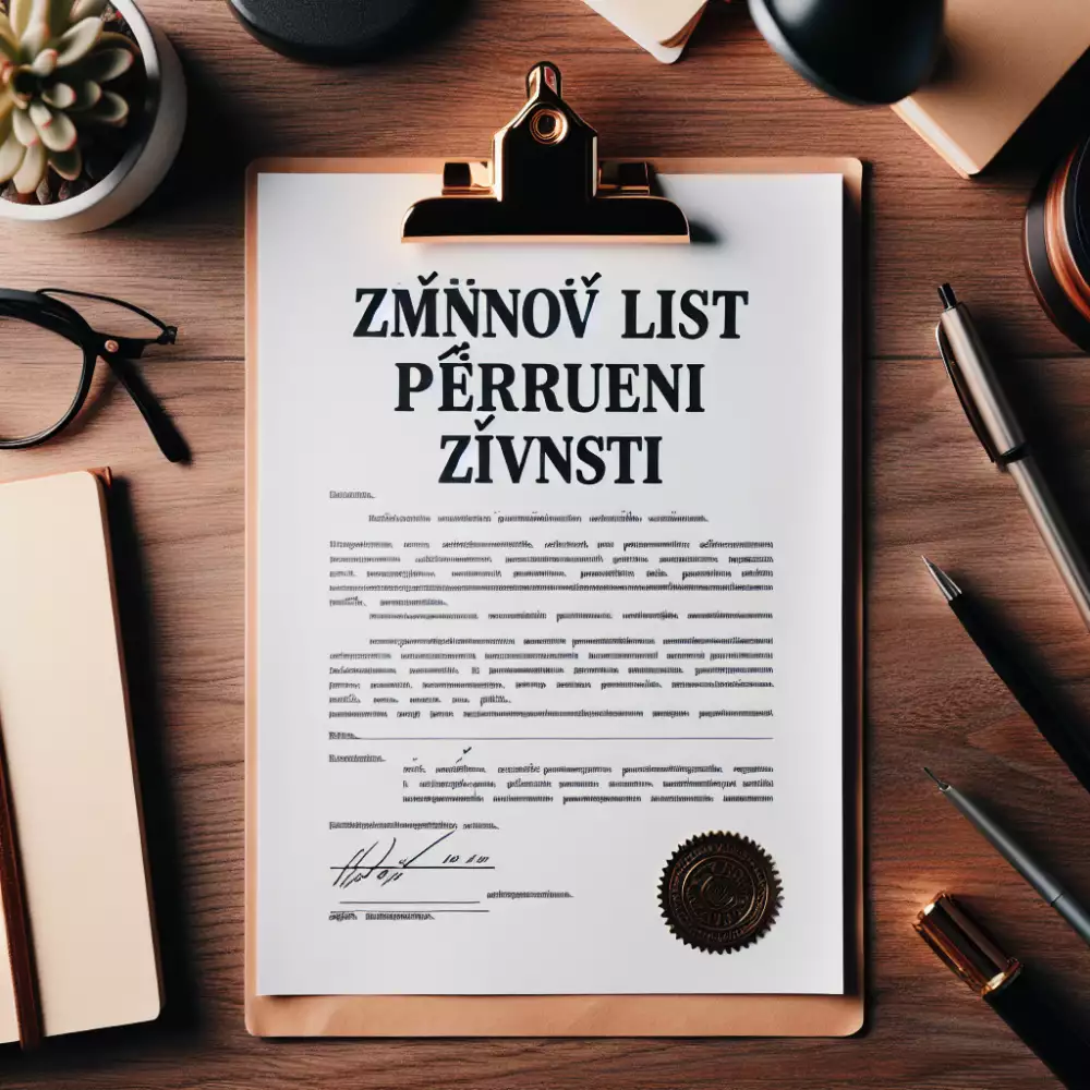 změnový list přerušení živnosti